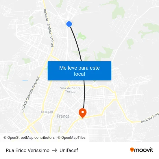 Rua Érico Veríssimo to Unifacef map