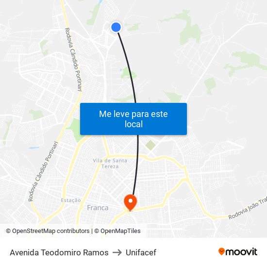 Avenida Teodomiro Ramos to Unifacef map