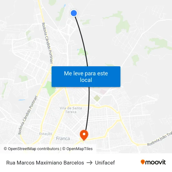 Rua Marcos Maxímiano Barcelos to Unifacef map