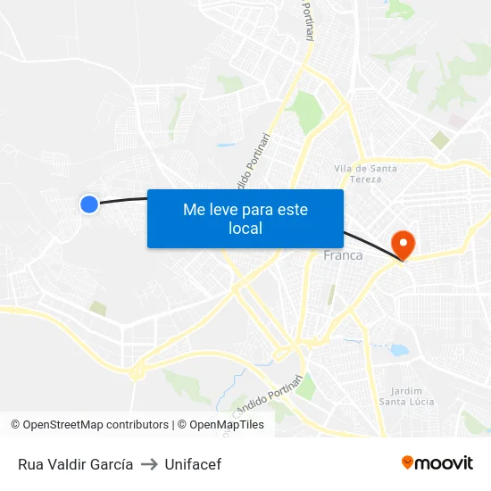Rua Valdir García to Unifacef map