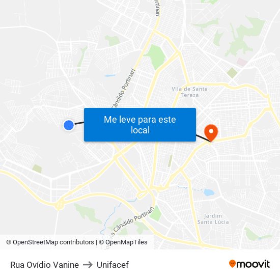 Rua Ovídio Vanine to Unifacef map