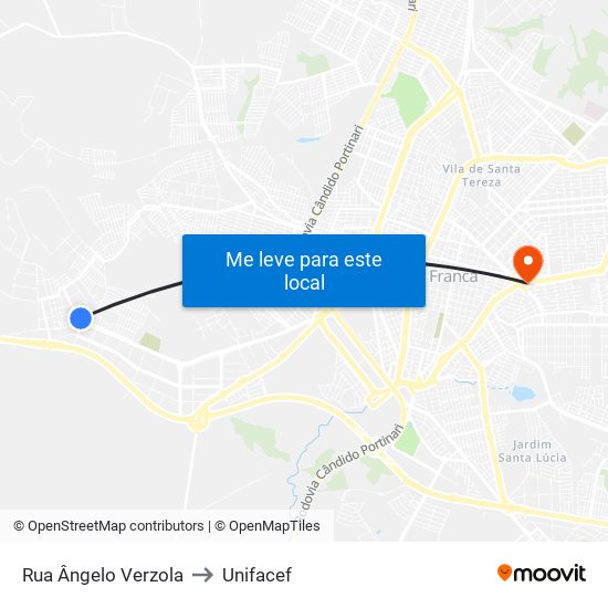 Rua Ângelo Verzola to Unifacef map