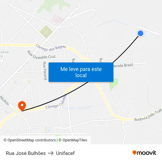 Rua José Bulhões to Unifacef map