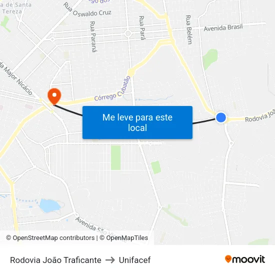 Rodovia João Traficante to Unifacef map