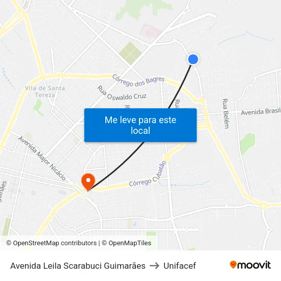 Avenida Leila Scarabuci Guimarães to Unifacef map