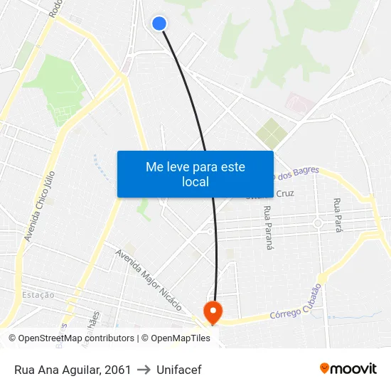 Rua Ana Aguilar, 2061 to Unifacef map