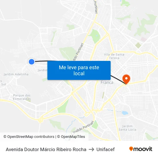 Avenida Doutor Márcio Ribeiro Rocha to Unifacef map