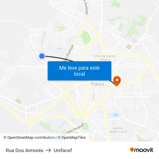 Rua Dos Aimorés to Unifacef map