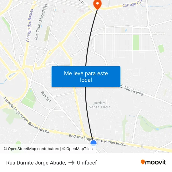 Rua Dumite Jorge Abude, to Unifacef map