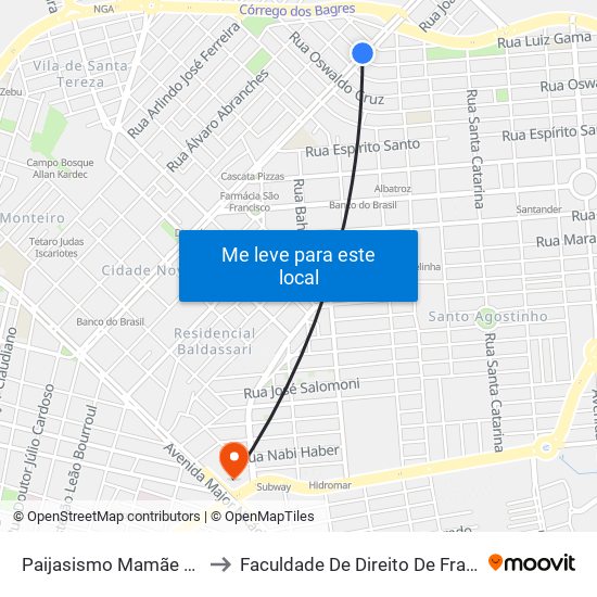 Paijasismo Mamãe Natureza to Faculdade De Direito De Franca - Facef map