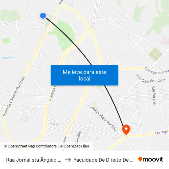 Rua Jornalista Ângelo Zanuzzi, 330 to Faculdade De Direito De Franca - Facef map