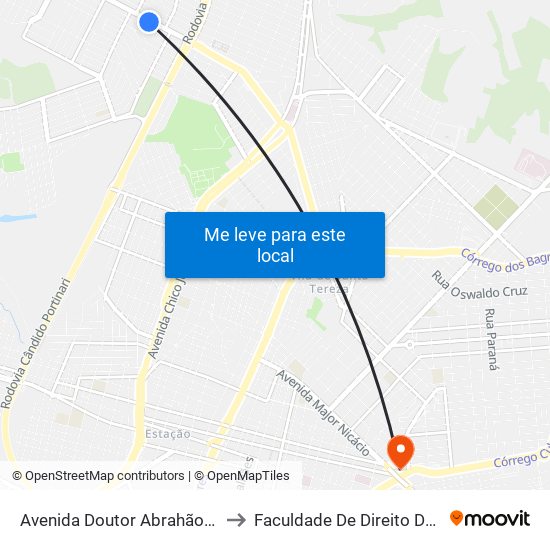 Avenida Doutor Abrahão Brickmann, 331 to Faculdade De Direito De Franca - Facef map