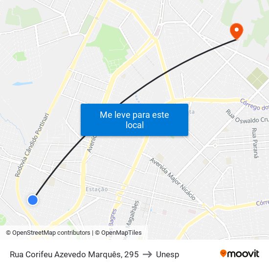 Rua Corifeu Azevedo Marquês, 295 to Unesp map