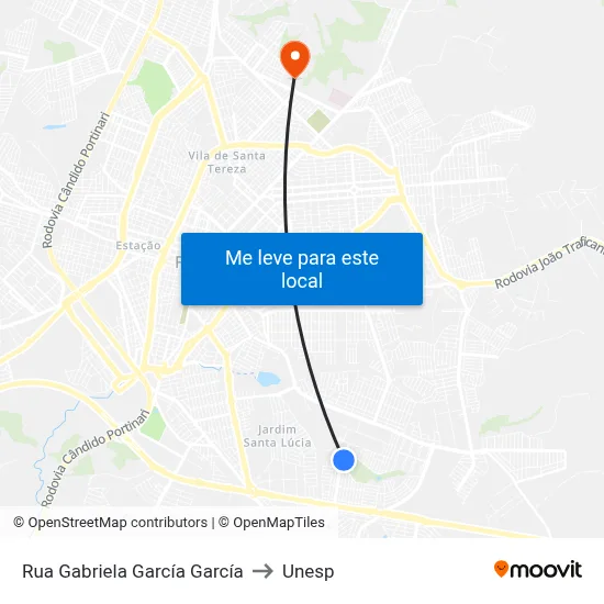 Rua Gabriela García García to Unesp map