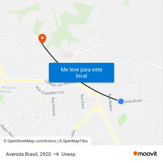 Avenida Brasil, 2920 to Unesp map