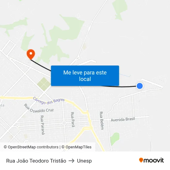 Rua João Teodoro Tristão to Unesp map