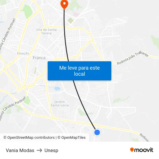 Vania Modas to Unesp map