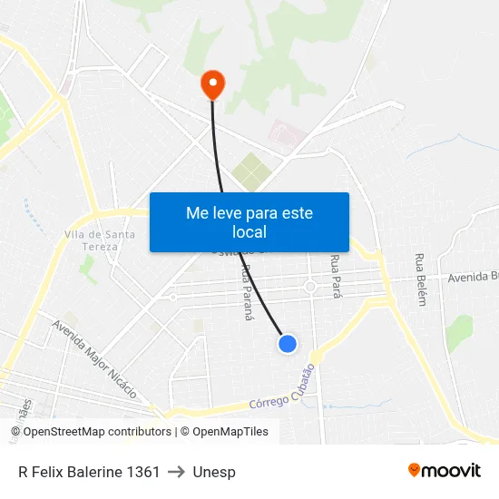 R Felix Balerine 1361 to Unesp map
