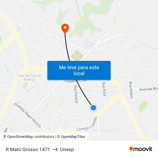 R Mato Grosso 1471 to Unesp map