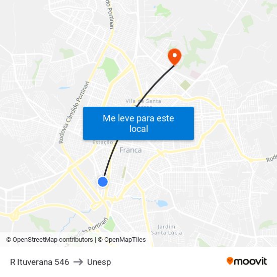 R Ituverana 546 to Unesp map
