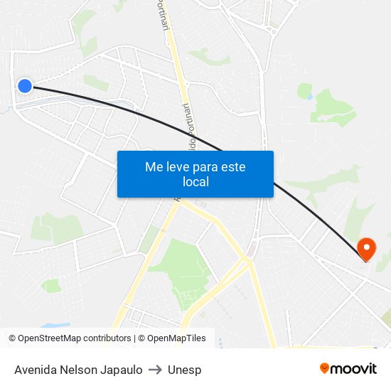 Avenida Nelson Japaulo to Unesp map