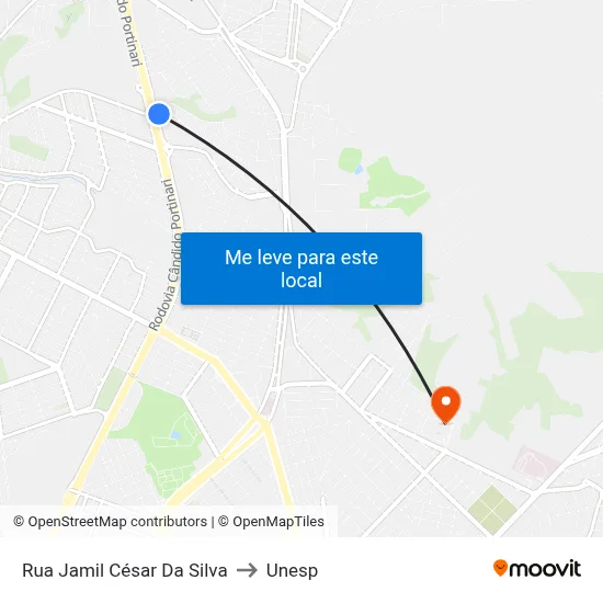 Rua Jamil César Da Silva to Unesp map