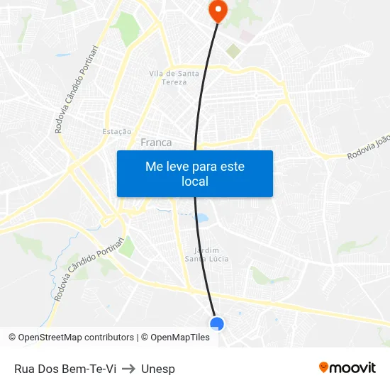 Rua Dos Bem-Te-Vi to Unesp map