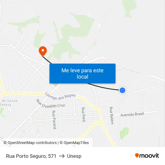 Rua Porto Seguro, 571 to Unesp map