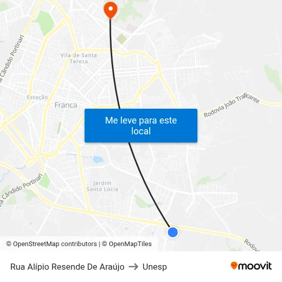 Rua Alípio Resende De Araújo to Unesp map