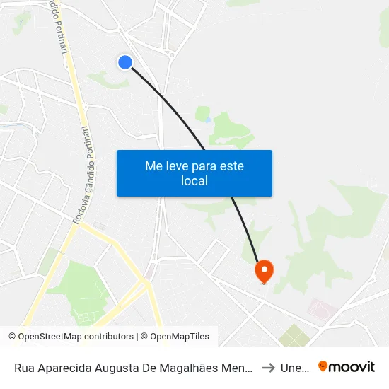 Rua Aparecida Augusta De Magalhães Menezes to Unesp map