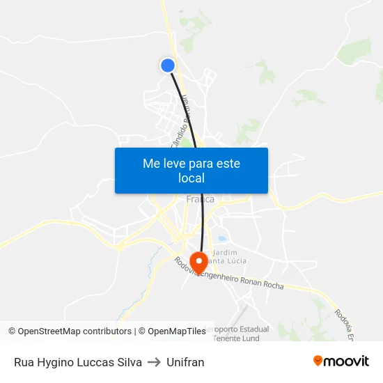 Rua Hygino Luccas Silva to Unifran map