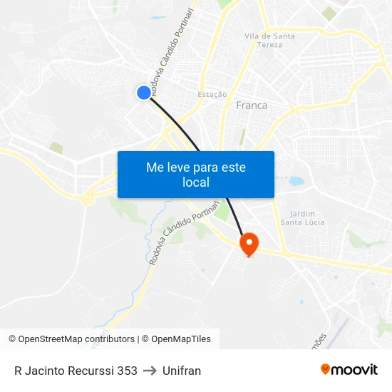 R Jacinto Recurssi 353 to Unifran map