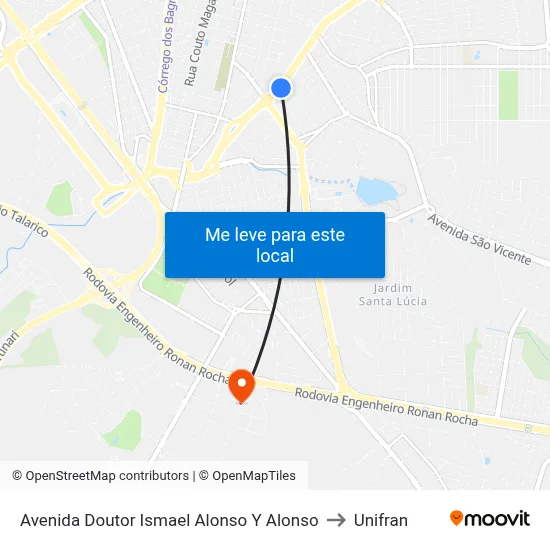 Avenida Doutor Ismael Alonso Y Alonso to Unifran map