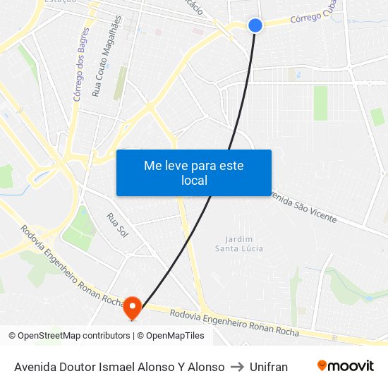 Avenida Doutor Ismael Alonso Y Alonso to Unifran map