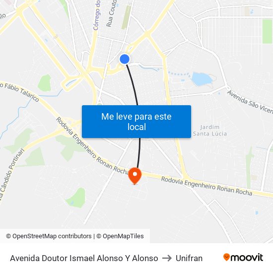 Avenida Doutor Ismael Alonso Y Alonso to Unifran map