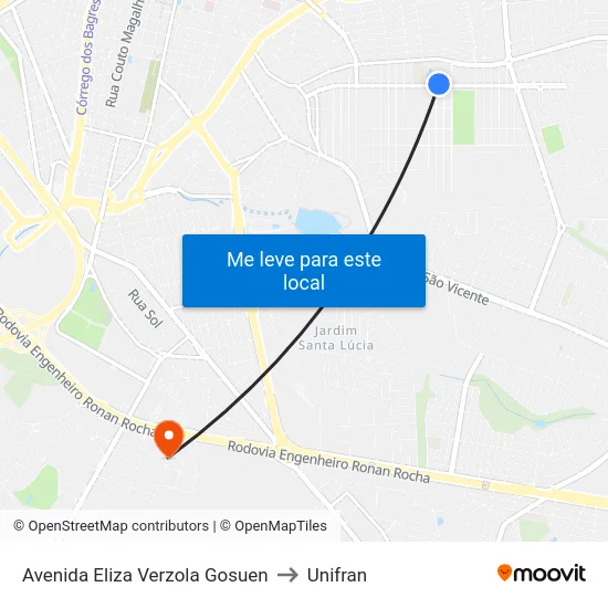 Avenida Eliza Verzola Gosuen to Unifran map