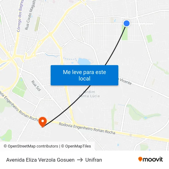 Avenida Eliza Verzola Gosuen to Unifran map