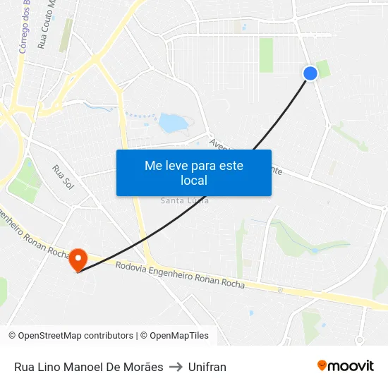Rua Lino Manoel De Morães to Unifran map