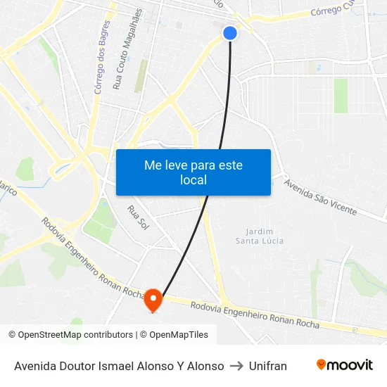 Avenida Doutor Ismael Alonso Y Alonso to Unifran map