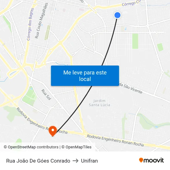 Rua João De Góes Conrado to Unifran map