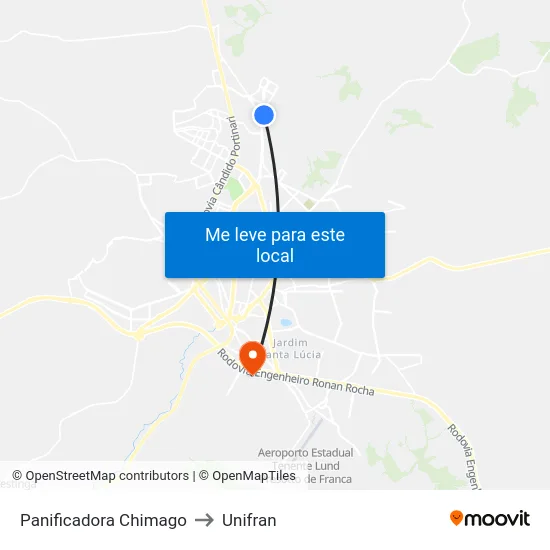 Panificadora Chimago to Unifran map