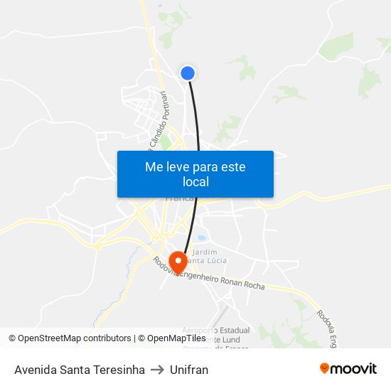 Avenida Santa Teresinha to Unifran map