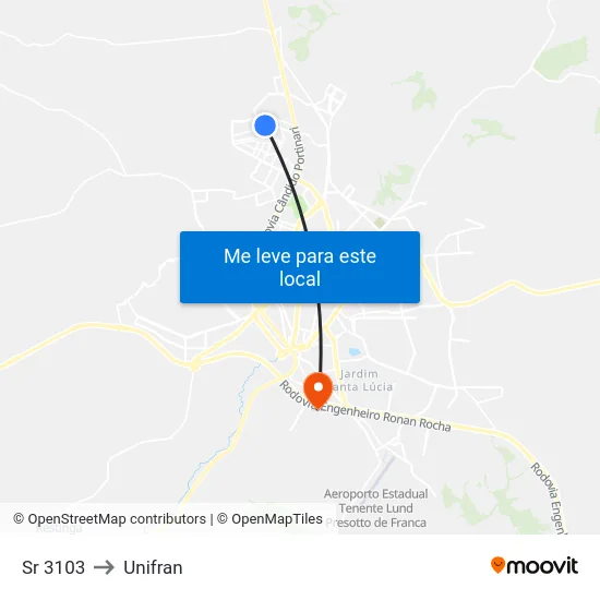 Sr 3103 to Unifran map