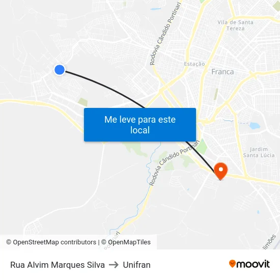Rua Alvim Marques Silva to Unifran map