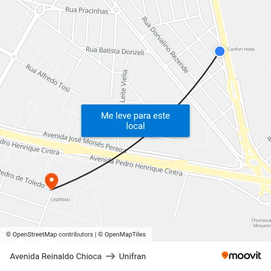 Avenida Reinaldo Chioca to Unifran map