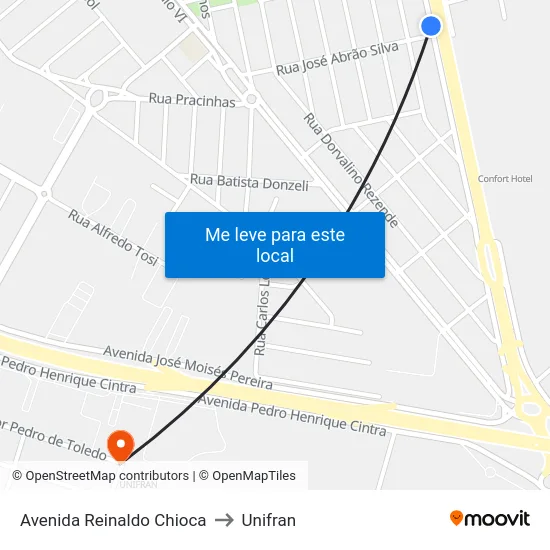 Avenida Reinaldo Chioca to Unifran map