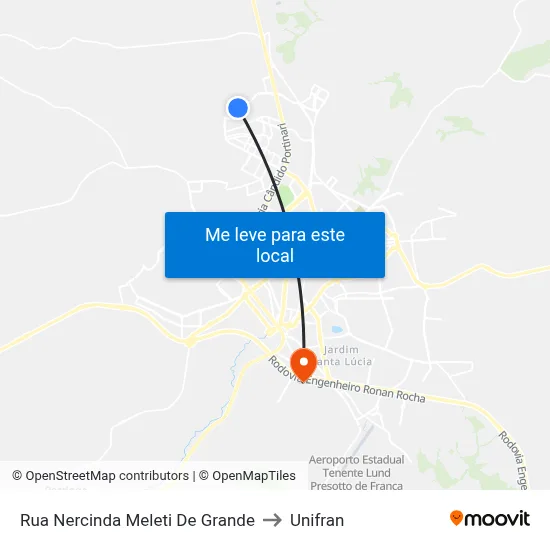 Rua Nercinda Meleti De Grande to Unifran map