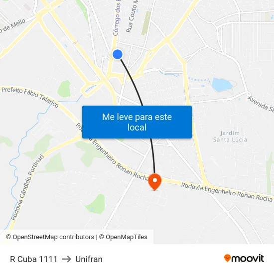 R Cuba 1111 to Unifran map