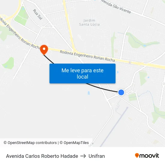 Avenida Carlos Roberto Hadade to Unifran map