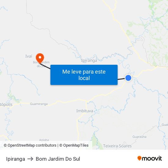 Ipiranga to Bom Jardim Do Sul map